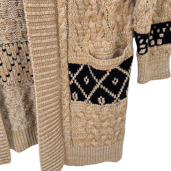 Anthropologie Pilcro Slouchy Open Front Oversized Cardigan Sweater Cable  L/XL - Picture 5 of 8